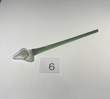 Art Glass White with Yellow Center Calla Lily Long Stem Glass Flower 12'  6 