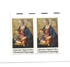 U S Stamps EFO Scott 1579a Christmas imperforate pair MNH cv 75.00