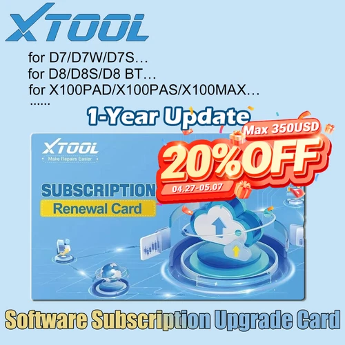 XTOOL Software Subscription Upgrade Card- 1 Year For D7/D8/D9 Series X100MAX/PAD
