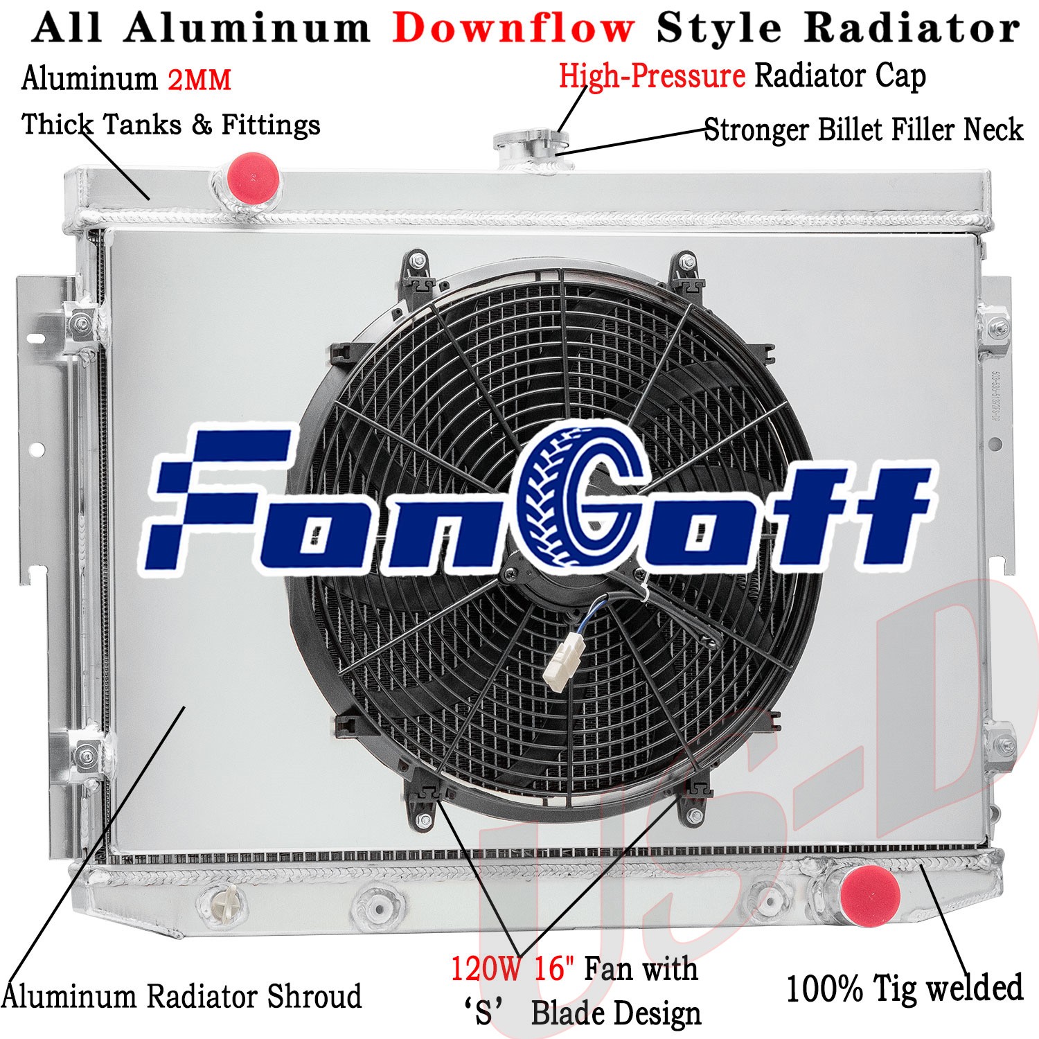 3 ROW Radiator Shroud Fan Fits 1973-1974 DODGE CORONET CHARGER /SATELLITE 7.2L