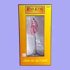 MTH 30-9074 American Flag Pole Base O Gauge Train Accessory USA