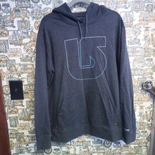 Burton Men's Logo Hoodie Grey Size Large L Pullover Sweatshirt Ski Snowboard