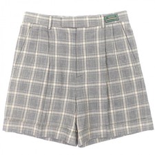 Pristine GUCCI Shorts Check Pattern Shorts gray linen mens 46 690519