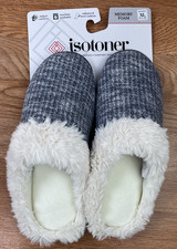Isotoner Women's Memory Foam Slippers Indoor/Outdoor Blue Size XL 9.5-10 NEW