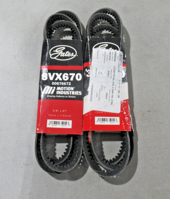 2 Pack Genuine Gates 3VX670 Drive Belt, 3/8'' x 67'' *BRAND NEW*
