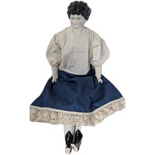 Hertwig Germany Antique China Head Porcelain Doll Pet Name Edith 23" Large Firm