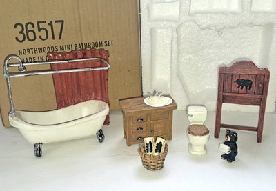 #ad Northwoods Mini Bathroom Set For A Dollhouse $25.00