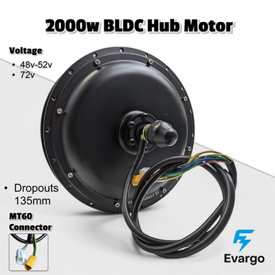2000W 48V/52V, 72V Hall Hub Motor BLDC DIY Ersatz DC M14 UK MTX Kit