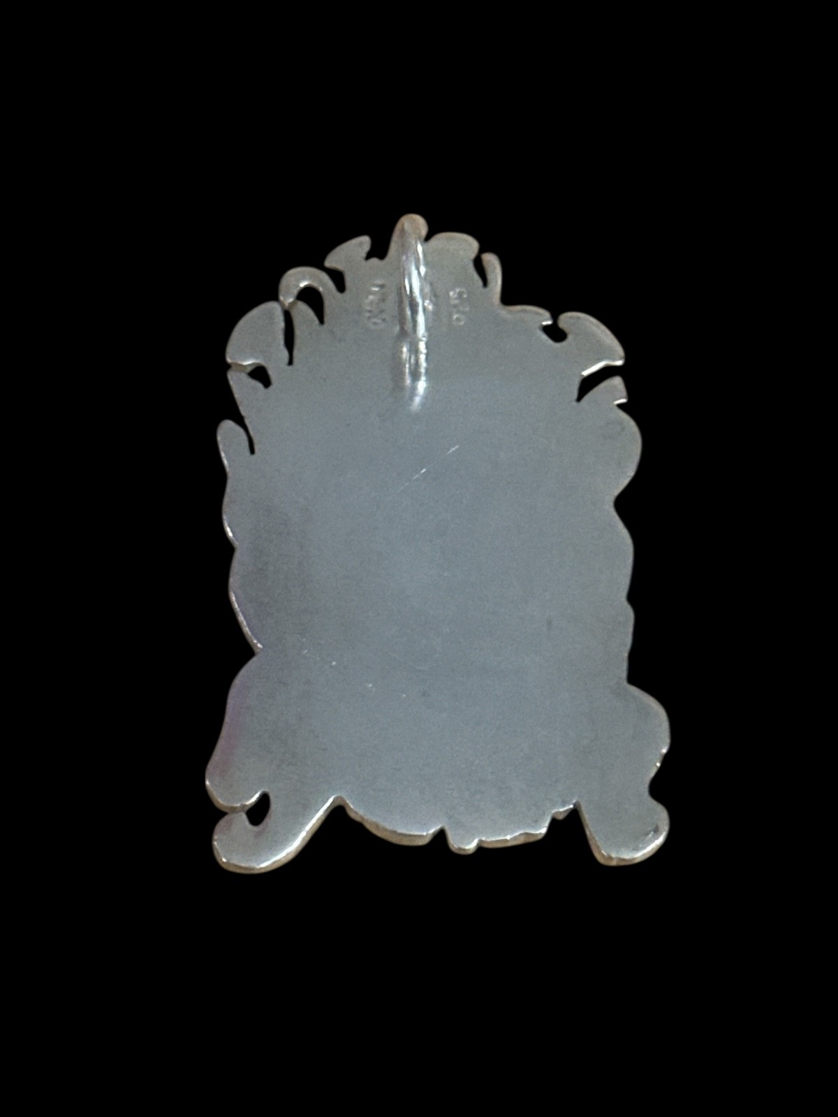 Sterling Silver Pendant - rectangular frame- flow… - image 3