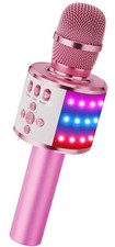 BONAOK Bluetooth Wireless Karaoke Microphone with LED Lights,4-in-1 Portable Han