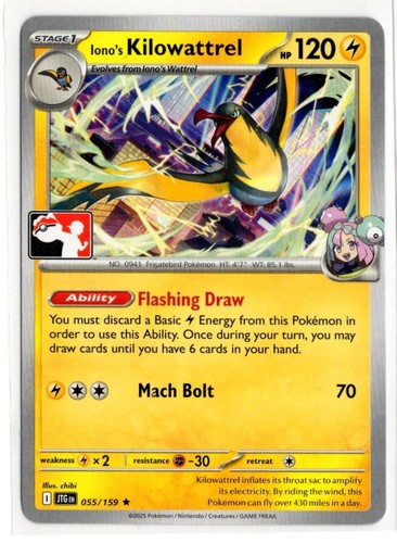 Play! Pokemon Prize Pack Series 7 Journey Together 055/159 Iono's Kilowattrel