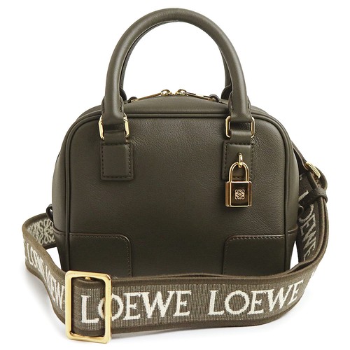 LOEWE A039N21X01 Amazona 16 Square Napa Calf Dark Khaki Green #508