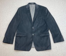 Calvin Klein Blazer Men 40R Black Stretch Corduroy 2-Button Single Breast