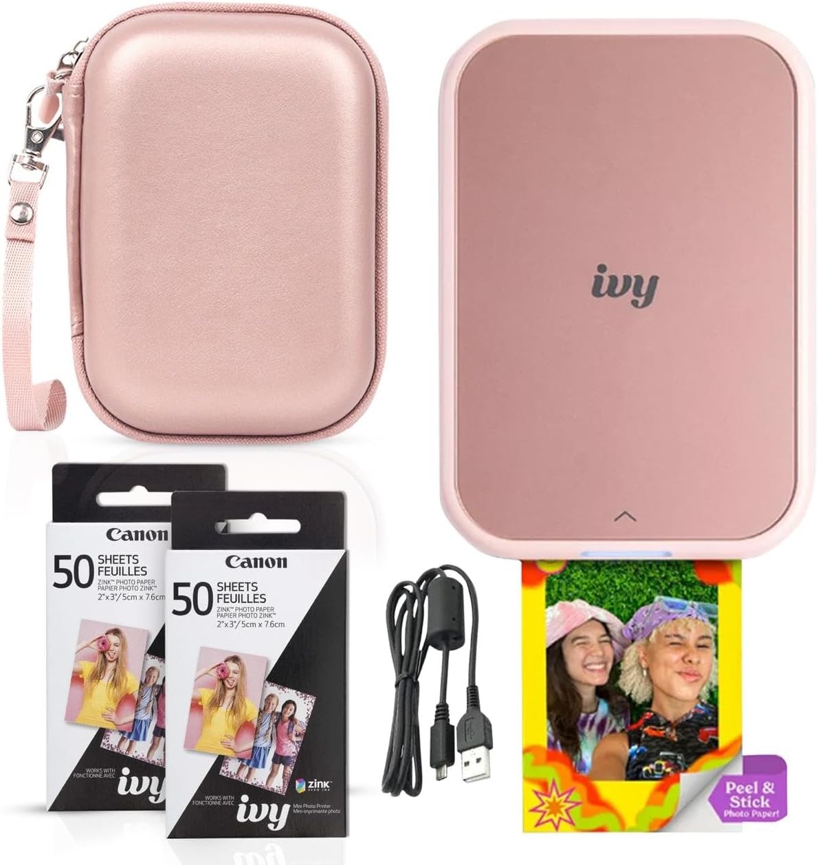 Canon Ivy Mini Mobile Photo Printer - Rose Gold. Available Now for $99.99
