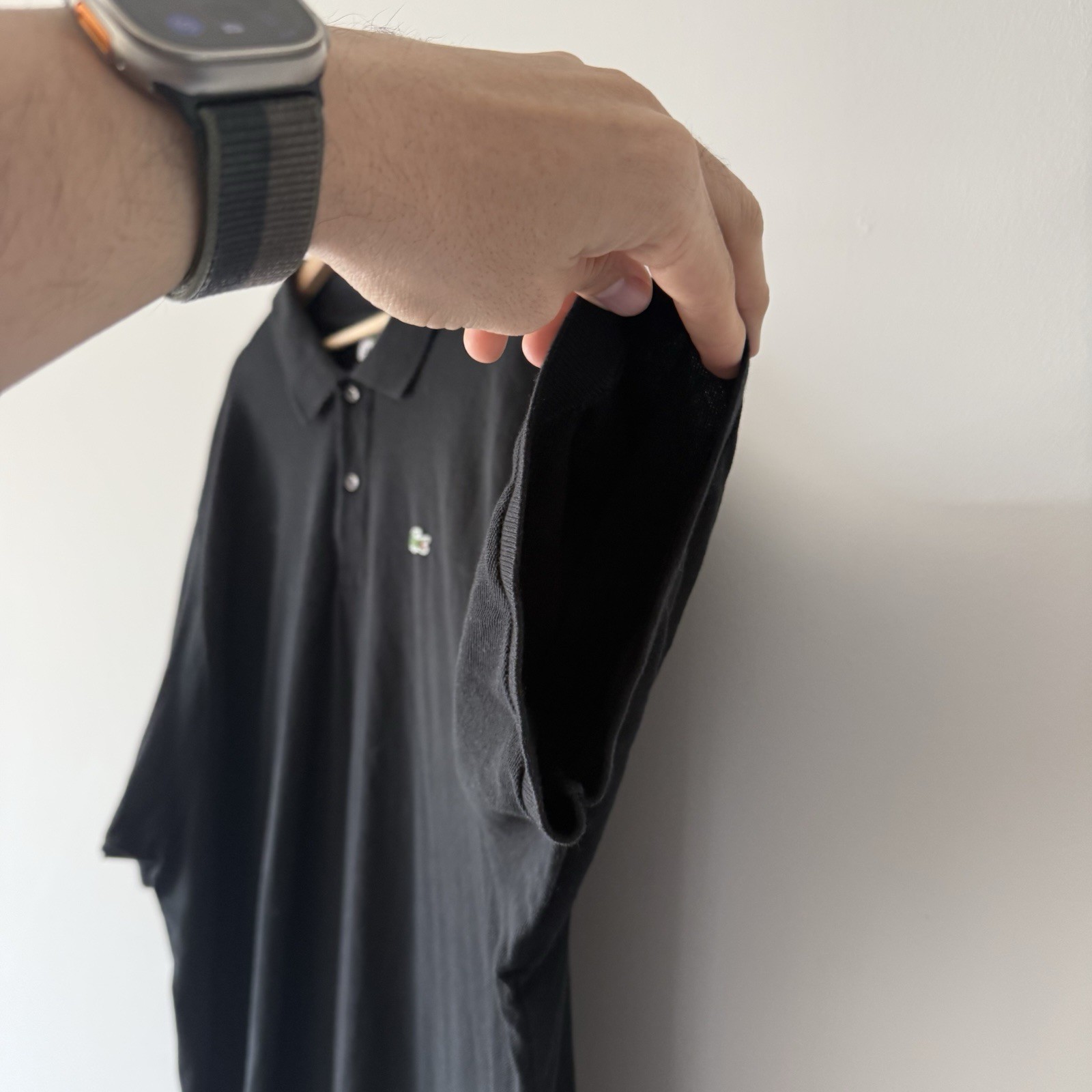 Lacoste Polo Shirt Mens Size 11L 2XLT Cotton Regular Fit Black Short Sleeve READ thumbnail 5