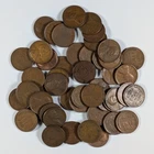 Lincoln Wheat Pennies Roll of 50 Mixed Dates VG/VF
