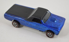 Hot Wheels Redline Custom Fleetside Blue Clear Windows USA Base - VERY NICE!