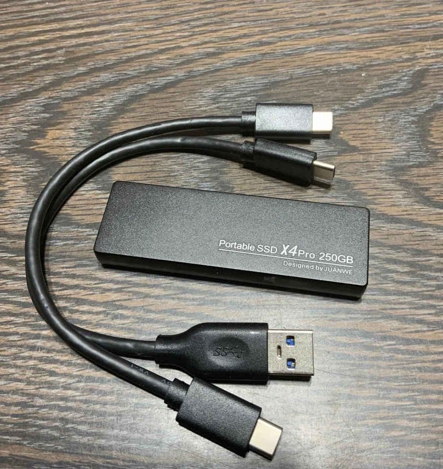 JUANWE Portable SSD 250GB X4 Read/Write Pro USB-C 4K Video External Hard Drive - Image 3 of 4