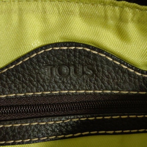 Auténtico TOUS - Bolso de Hombro de Cuero Multi Lona Marrón Oscuro Crema - Imagen 8 de 8