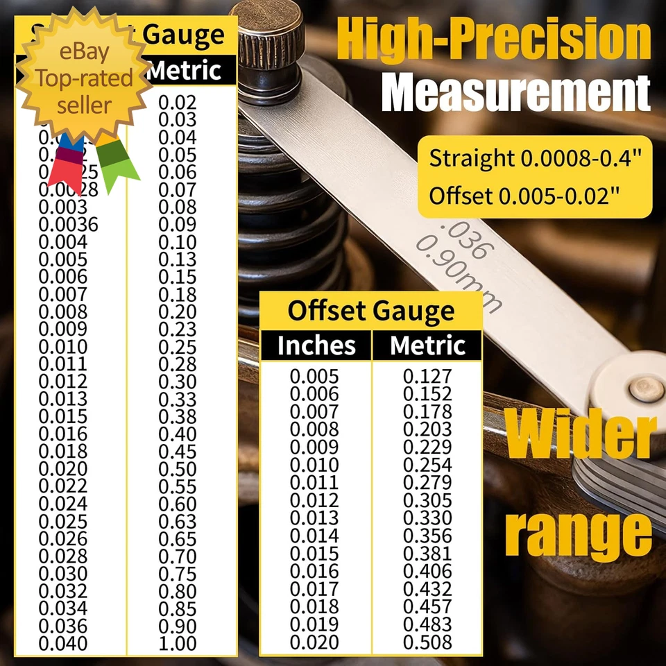 Conjunto de 2 medidores Feeler aço inoxidável, 32 lâminas retas e 16 angulares, Dual Mar - Imagem 3 de 4