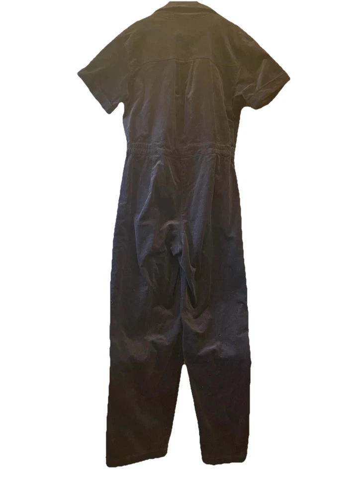 Небеса синий темно-вельветовый комбинезон размер M молнии и кнопка короткий рукав v-образным вырезом - Изображение 4 из 4