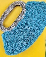 Cache Clutch Vintage Purse Turquoise Beaded Evening Bag