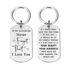 To My Daughter Gifts, I Love You Daughter Keychain for Birthday Love Daughter