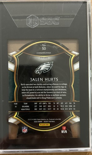 2020 Panini Select Neon Green Die Cut JALEN HURTS SGC 10 - Picture 2 of 2
