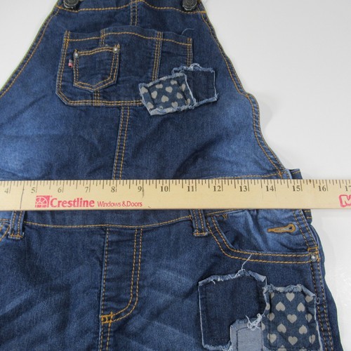 Vigoss Jeans Girls Denim Jean Overall Shorts With Patchwork Size Large - Picture 5 of 9