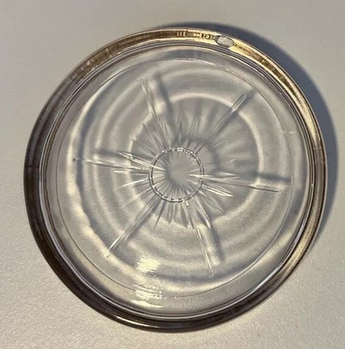 Sottobicchiere vintage in vetro bordato oro 14k modello starburst MCM retrò indossato - Foto 6 di 15