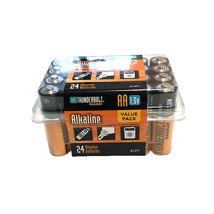 Thunderbolt Magnum AA Alkaline Batteries 1.5v Reliable Long Lasting 24