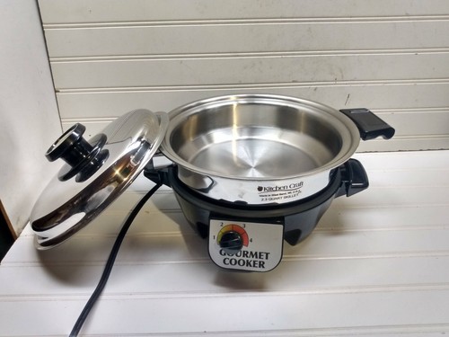 Kitchen Craft Americraft 2.5 Qt Saucepan Stainless Electric Slow Cooker Base Lid - Picture 2 of 11