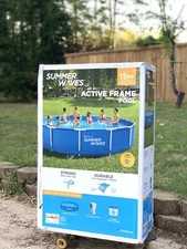 Pool NEW Summer Waves 15ft x 33in Active Frame Above Ground Swimming Pool Set