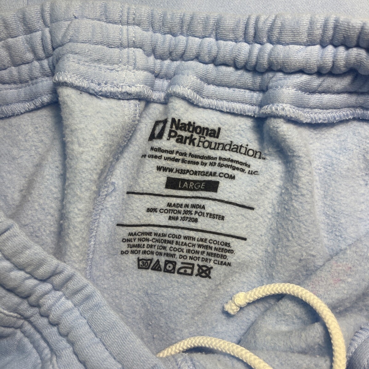 National Park Foundation Blue Pull-on Fleeced Sweatpants Sz LG