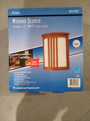 NEW AMERICAN FLUORESCENT MIS213KECT  13W CFL QUAD LAMPS MISSION SCONCE!