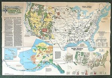 Vintage 1982 America's Federal Lands National Geographic Society Map & Info