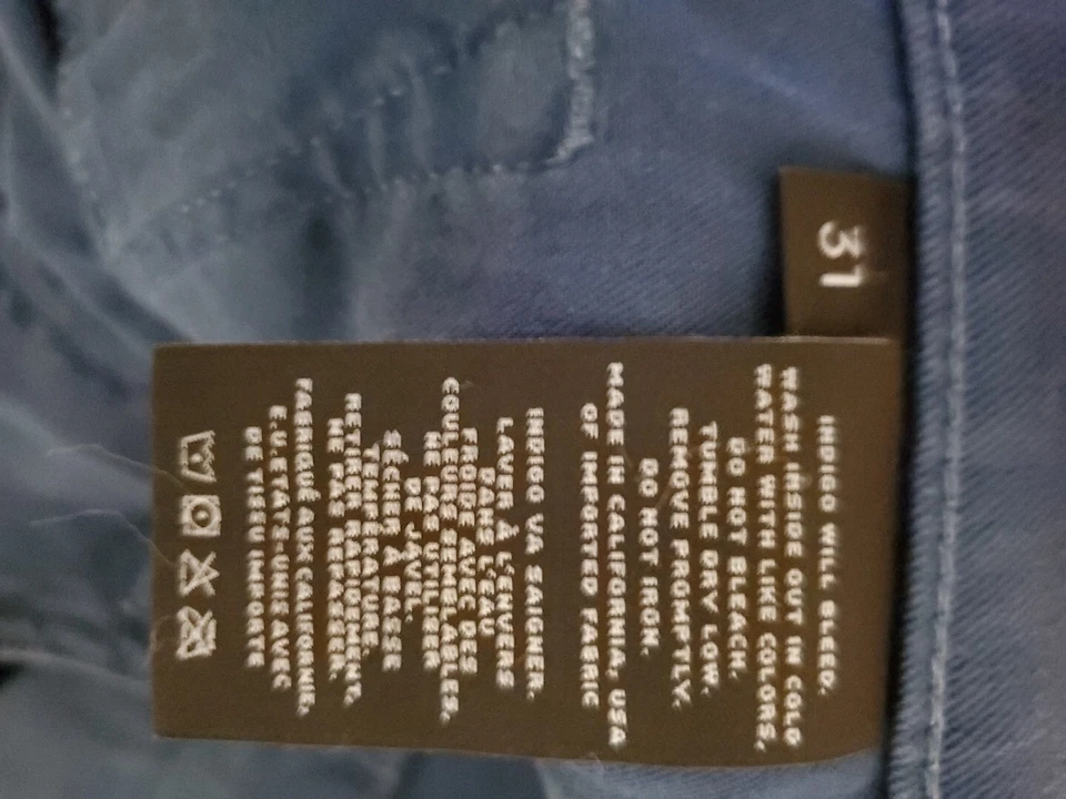 J Brand Men's Tyler Slim Fit Raw Selvedge Denim Jeans Size 31 x 34 Button Fly - Image 3 of 4