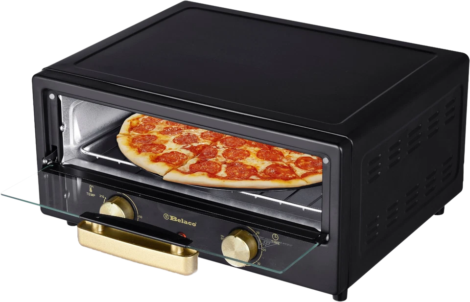 Belaco Mehrzweck 1200W Mini Backofen Pizzaofen All in One 12 Zoll Pizzabaschine