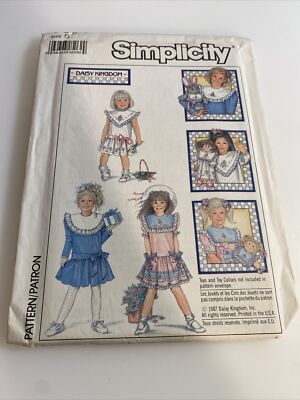 Vintage Simplicity Sewing Pattern 8594 Childrens Dresses Size 5 Uncut
