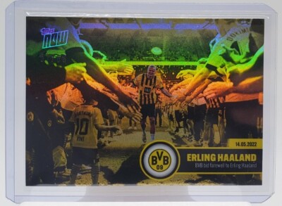 2022 TOPPS NOW BVB bid farewell to Erling Haaland #6 Yellow/Gold 57/86 *DAMAGED*