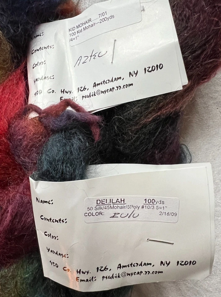 Great Adirondack Hand Painted 2 Kid Mohair Zulu/Delilah & 1 Sk Mohair No Label - Image 2 of 3