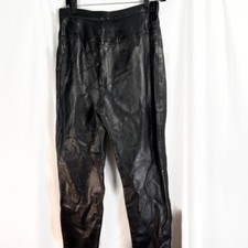 Bettina Leather Tapered Pants Black Size 10 High Waisted Vintage