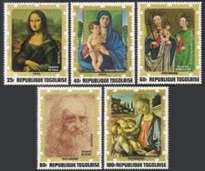 Togo 823-824,C186-C188,C188a,MNH. Leonardo da Vinci,Giovanni Bellini,Botticelli.