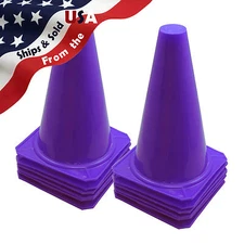 BRAND NEW ~ US SELLER ~ PURPLE CONES 9" Tall Traffic Safety Training ~ Qty 12