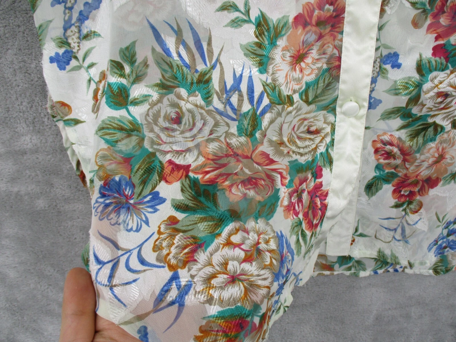 UNDERCOVER Abito da notte vintage Victorias Secret piccolo piccolo trasparente floreale etichetta oro cottage