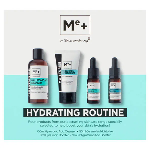 Superdrug Me+ HYDRATING ROUTINE, Cleanser, Hyaluronic Booster Serum