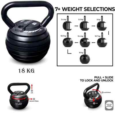 Verstellbare Kettlebell Hantel Set Training Home Gym Fitness Workout 18Kg