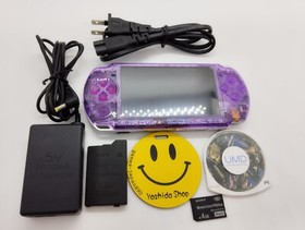 Sony PSP-3000 Playstation Portable Console Clear Purple Shell Custom [w/+40Game]