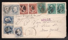 (1884) Large Banknote Collection on cover