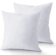 18 x 18 Throw Pillow Insert - Pack of 2 White, Down Alternative Pillow Inserts